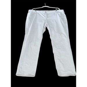 Michael Kors White Pants Denim Jeans Plus Size 20W Gold Emblishments Bling GUC